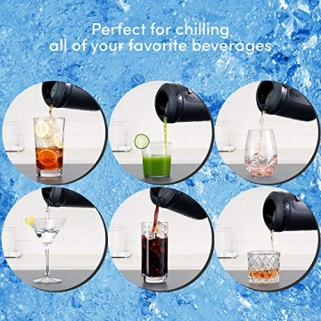 HyperChiller HC2 Patented Iced Coffee/Beverage Cooler, NEW, IMPROVED,STRONGER AND MORE DURABLE! Ready in One Minute, Reusable for Iced Tea, Wine, Spirits, Alcohol, Juice, 12.5 Oz, Black