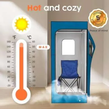 Adamson Full Size Portable Steam Sauna - Indoor Sauna Tent for Home Spa Relaxation + Boost Health and Recovery + 2.6L 1000W Steamer + Chair + Remote + Foot Massager - New - Nylon Blue