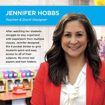 DocIt 4 Pocket Binder for School and Office Organization