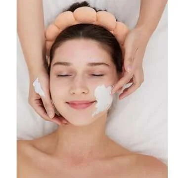 Ztomine Spa Headbands, Set of 2 - Terry Cloth Face Wash Headbands for Women - Puffy Makeup Headbands for Facial, Mask (Pink, Orange)