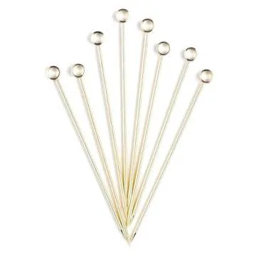 Stainless Steel Cocktail Picks - Elegant 4" Picks in Gold