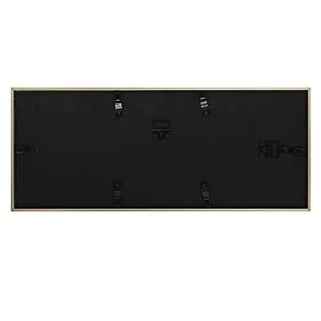 Golden State Art, 8x20 Gold Photo Aluminum Metal Collage Frame with Mat displays (3) 4"x6" Pictures