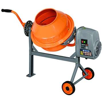 YARDMAX YM0046 1.6 Cu. Ft. Concrete Mixer for Easy Use