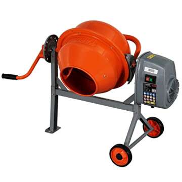 YARDMAX YM0046 1.6 Cu. Ft. Concrete Mixer for Easy Use