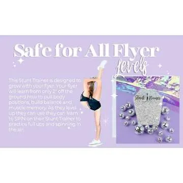 Stunt Trainer Flyer Cheer Stand for Cheerleader Balance & Flexibility Core Strength Training - Cheer Balance Trainer Stunting Stand Practice Board Cheerleading Equipment for Flyers, Grey