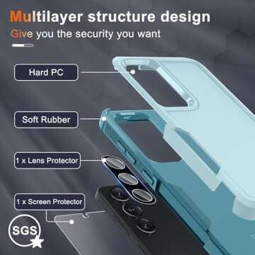 RMOCR Case for Samsung Galaxy S25, Full Body Heavy Duty Rugged Shockproof Protective Phone Cover wit...