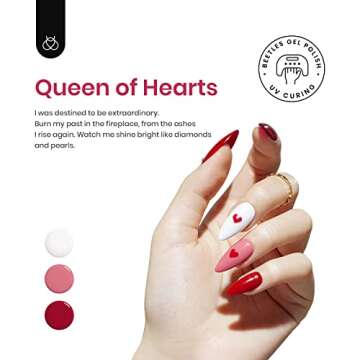 Beetles Spring Gel Nail Polish, 6 Colors Nude Pink Red Glitter White Black Rose Golden Gel Polish Qu...