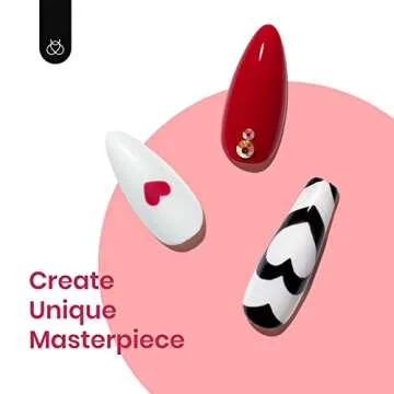 Beetles Spring Gel Nail Polish, 6 Colors Nude Pink Red Glitter White Black Rose Golden Gel Polish Queen of Hearts Collection Soak Off Uv Lamp Cured DIY Home Manicure Gift for Women