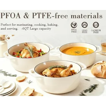 Umite Chef 6QT Enameled Cast Iron Dutch Oven for Versatile Cooking