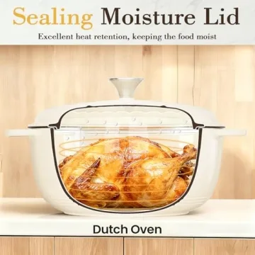 Umite Chef 6QT Enameled Cast Iron Dutch Oven for Versatile Cooking