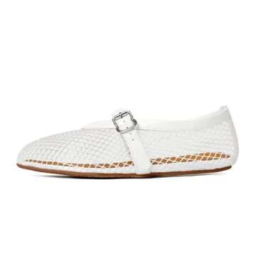 vivianly Mesh Ballet Flats Shoes for Women Flats Comfortable Dressy Mary Jane Flats Mesh Flats Round...