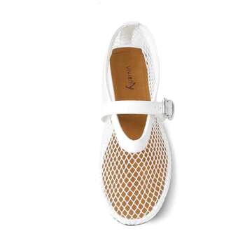 vivianly Mesh Ballet Flats Shoes for Women Flats Comfortable Dressy Mary Jane Flats Mesh Flats Round Toe Fishnet Flats for Casual Formal Occasion Size 8.5