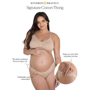 Comfortable Kindred Bravely Cotton Maternity Thongs 5-Pack
