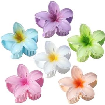 Sisiaipu Hawaiian Plumeria Hair Clips - 6 Pack