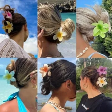 Sisiaipu Hawaiian Plumeria Hair Clips - 6 Pack