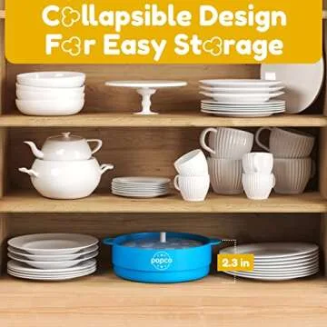 The Original Popco Silicone Microwave Popcorn Popper with Handles, Silicone Popcorn Maker, Collapsible Popcorn Bowls, Dishwasher Safe - 15 Colors Available (AQUA)