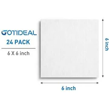 GOTIDEAL 24 Pack Primed 6x6" Artist Canvases