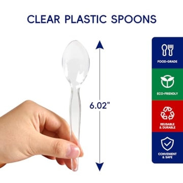 JOLLY CHEF Clear Plastic Spoons for Every Occasion