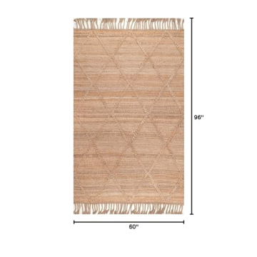 Handmade nuLOOM Jute Tassel Rug - Natural 5x8 Elegance
