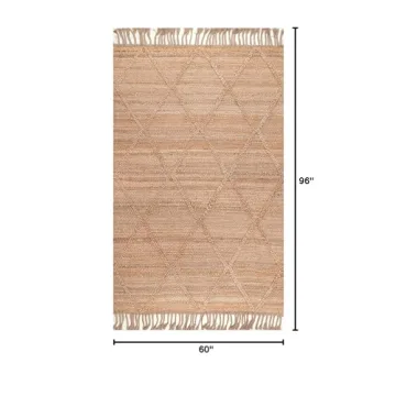 Handmade nuLOOM Jute Tassel Rug - Natural 5x8 Elegance