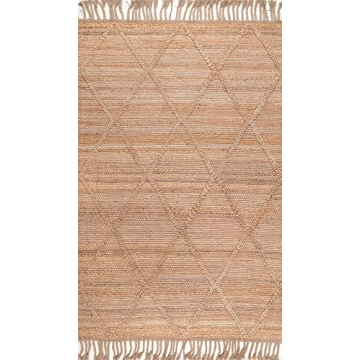 Handmade nuLOOM Jute Tassel Rug - Natural 5x8 Elegance