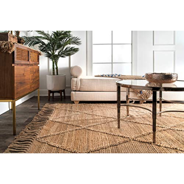 Handmade nuLOOM Jute Tassel Rug - Natural 5x8 Elegance