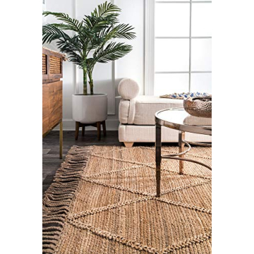 Handmade nuLOOM Jute Tassel Rug - Natural 5x8 Elegance