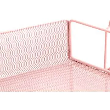 Stylish Blu Monaco Pink Desk Organizer Stackable Tray Set