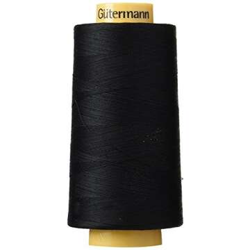 Gutermann Natural Cotton Thread Solids, 3281-Yard, Black