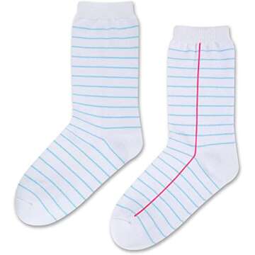 HAPPYPOP Funny Crazy Silly Gifts for Women Teen Girls, Crazy Silly Pencil socks Notebook Socks Reading Gifts Book gifts