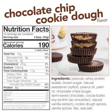 Nuts 'N More Cookie Dough Snack Packs - High Protein Peanut Spread, All-Natural, Low Carb, Low Sugar, Gluten Free, Non-GMO, with Omega-3s and Antioxidants (1.10oz Packets, 10-Pack)