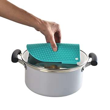 Charles Viancin - Honeycomb Silicone Pot Holder - Withstands Temperatures up to 220°C / 428°F - BPA-Free, Plastic Free, Food-Grade Silicone - Dishwasher Safe - Turquoise