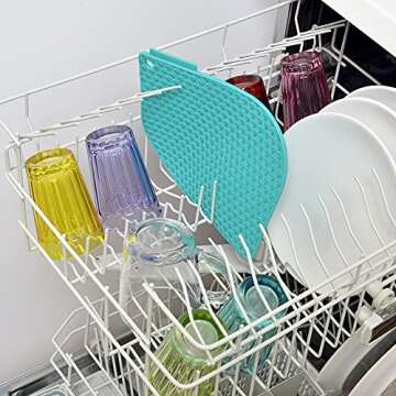 Charles Viancin - Honeycomb Silicone Pot Holder - Withstands Temperatures up to 220°C / 428°F - BPA-Free, Plastic Free, Food-Grade Silicone - Dishwasher Safe - Turquoise