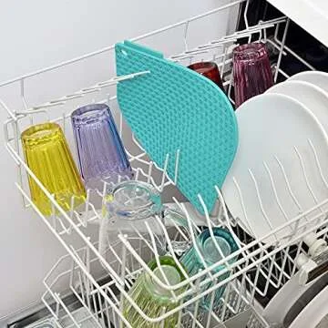 Charles Viancin - Honeycomb Silicone Pot Holder - Withstands Temperatures up to 220°C / 428°F - BPA-Free, Plastic Free, Food-Grade Silicone - Dishwasher Safe - Turquoise