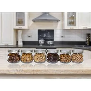 Golden Spoon Mason Jars, With Regular Lids, And Lids for Drinking, Dishwasher Safe, BPA Free, (Set of 6) (8 oz)