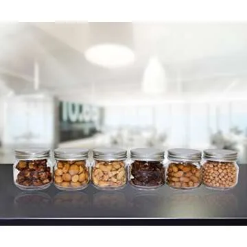 Golden Spoon Mason Jars, With Regular Lids, And Lids for Drinking, Dishwasher Safe, BPA Free, (Set of 6) (8 oz)