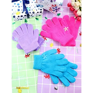HESTYA Kids Winter Gloves 14 Pairs Magic Warm Knit Gloves