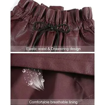 Stylish QIANXIZHAN Faux Leather High-Waisted Shorts