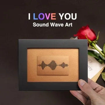 I Love You Soundwave Art, Bronze Visible Voice Gift for Valentines Day Gift, 8th Wedding Anniversary Gift for her or him, Husband Gift from Wife