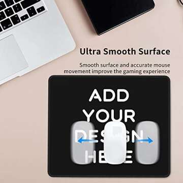 OHORTEB Custom Mouse Pad with Photo, Personalized Image Text Laptop Desk Mat, Customized Non-Slip Waterproof Desk Writing Pad for Office Home (Custom, 7in x 8.6in)