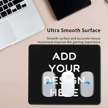 OHORTEB Custom Mouse Pad with Photo, Personalized Image Text Laptop Desk Mat, Customized Non-Slip Waterproof Desk Writing Pad for Office Home (Custom, 7in x 8.6in)