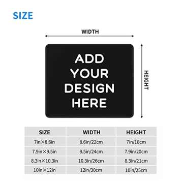OHORTEB Custom Mouse Pad with Photo, Personalized Image Text Laptop Desk Mat, Customized Non-Slip Waterproof Desk Writing Pad for Office Home (Custom, 7in x 8.6in)