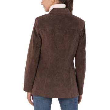 BGSD Women Anna Suede Leather Car Coat (Also available in Plus Size & Petite)