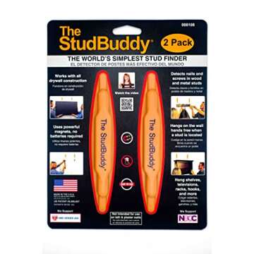 The StudBuddy® Magnetic Stud Finder Tool - Made in The USA - Easy to Use Stud Finder Magnet - No Batteries Required - Powerful Magnet Stud Finder - Wall Stud Finder for Drywall and Wood - Studfinder