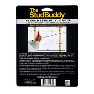 The StudBuddy® Magnetic Stud Finder Tool - Made in The USA - Easy to Use Stud Finder Magnet - No Batteries Required - Powerful Magnet Stud Finder - Wall Stud Finder for Drywall and Wood - Studfinder