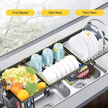 Over Sink Dish Drying Rack by Footek- Stylish & Space Saving