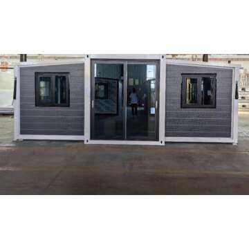 Portable Prefabricated Tiny Home 13x20ft, Mobile Expandable Plastic Prefab House for Hotel, Booth, Office, Guard House, Shop, Villa, Warehouse, Workshop (with Restroom)