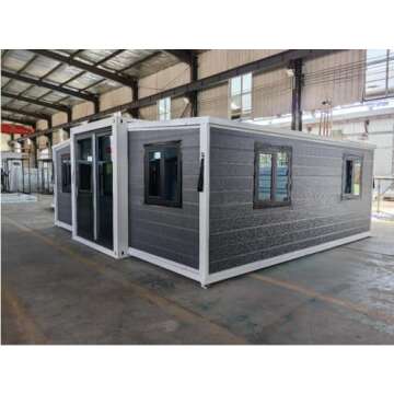 Portable Prefabricated Tiny Home 13x20ft, Mobile Expandable Plastic Prefab House for Hotel, Booth, Office, Guard House, Shop, Villa, Warehouse, Workshop (with Restroom)