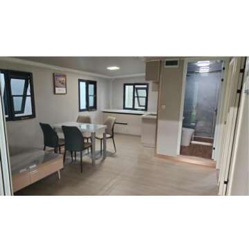 Portable Prefabricated Tiny Home 13x20ft, Mobile Expandable Plastic Prefab House for Hotel, Booth, Office, Guard House, Shop, Villa, Warehouse, Workshop (with Restroom)