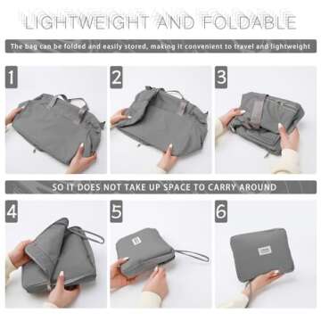 Small Gym Bag for Women, Waterproof Travel Duffle Bag Carry On Weekender Bag with Shoe Compartment & Wet Pocket, Gym Tote Bag for Travel, Workout, Sport (Grey)